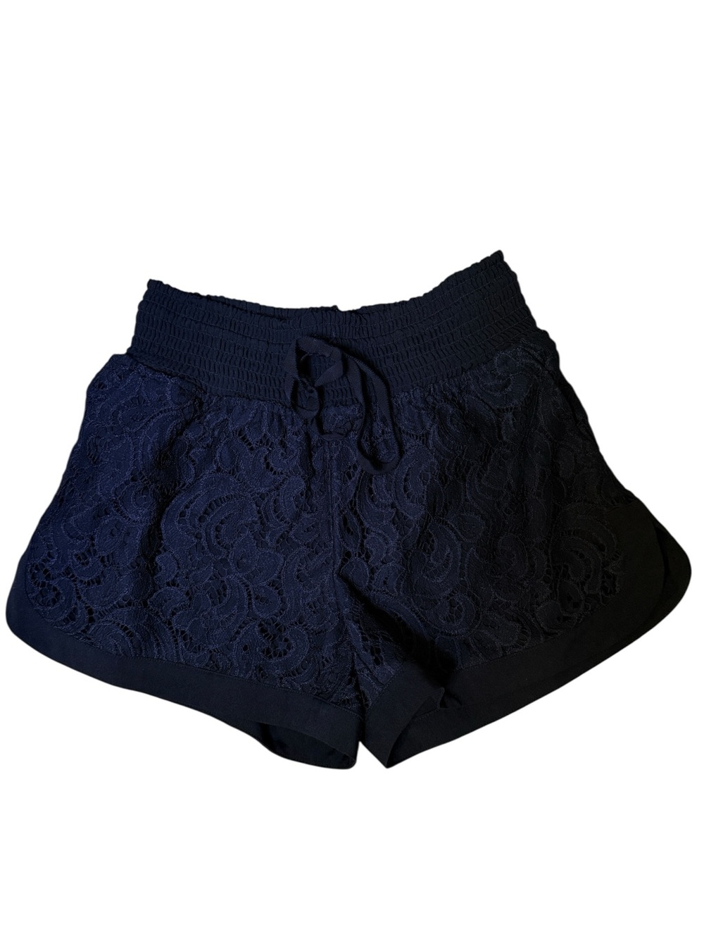 CAbi XS Black Lace High-Rise Pull-On Shorts